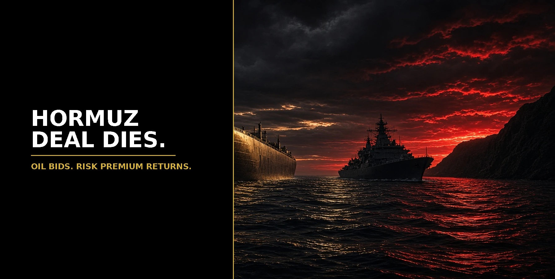 Morning Market Brief featured image: Hormuz Deal Dies. — oil bids, risk premium returns