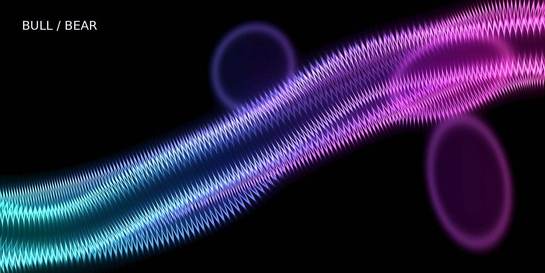 Abstract cyan magenta graphic for What Is a Bull Market and a Bear Market?