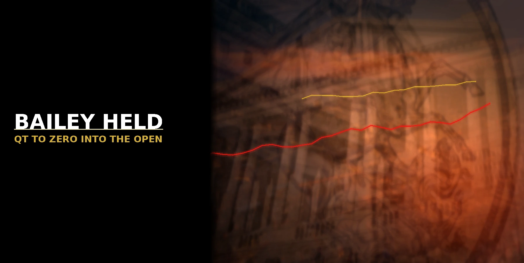 Dramatic feature: Bank of England Threadneedle facade with gold coin overlay and red-gold spark — Bailey held, QT to zero into the New York open, 17 September 2026