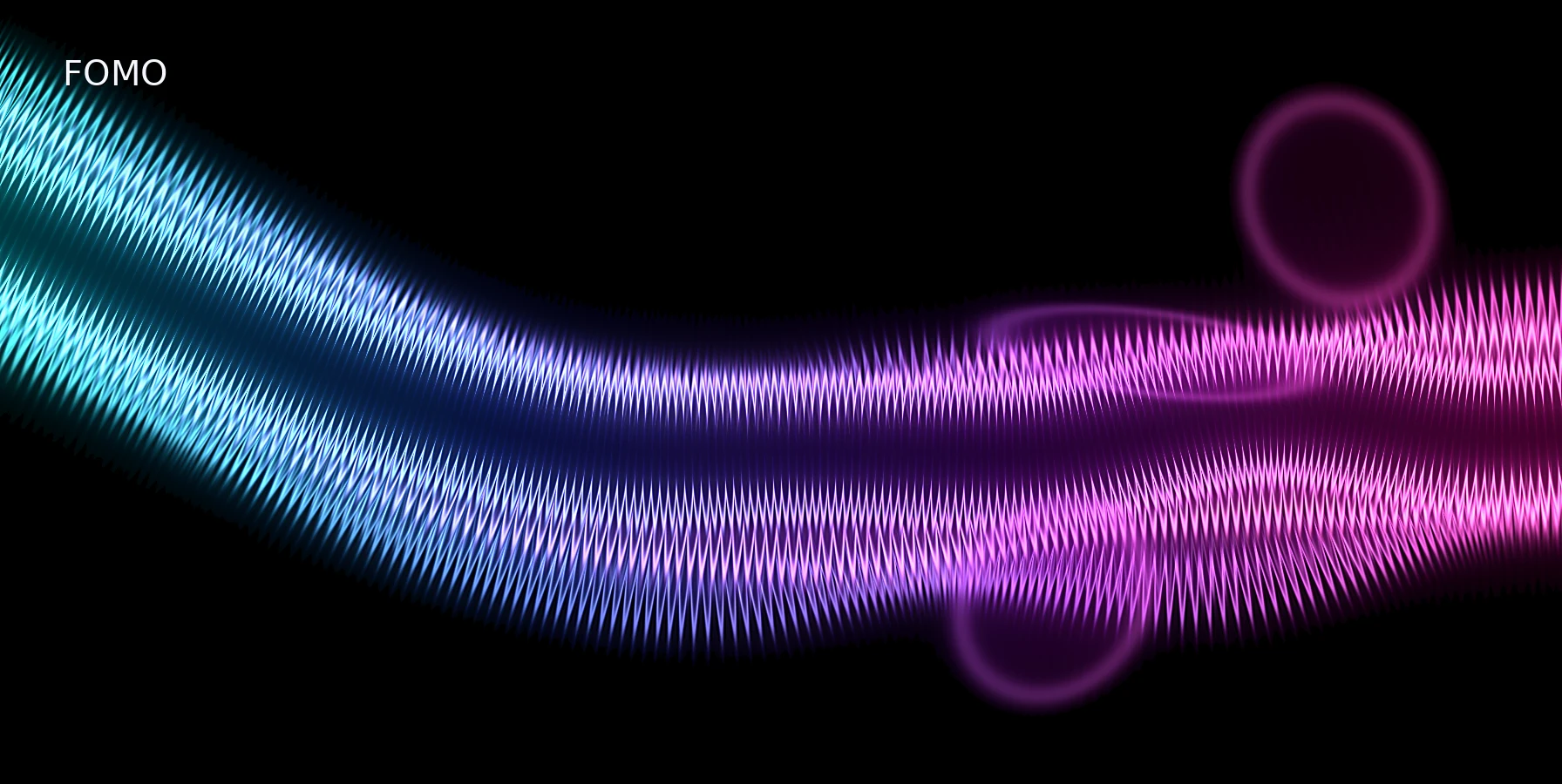 Abstract cyan magenta graphic for What Is FOMO in Trading: Chasing Moves You Did Not Plan