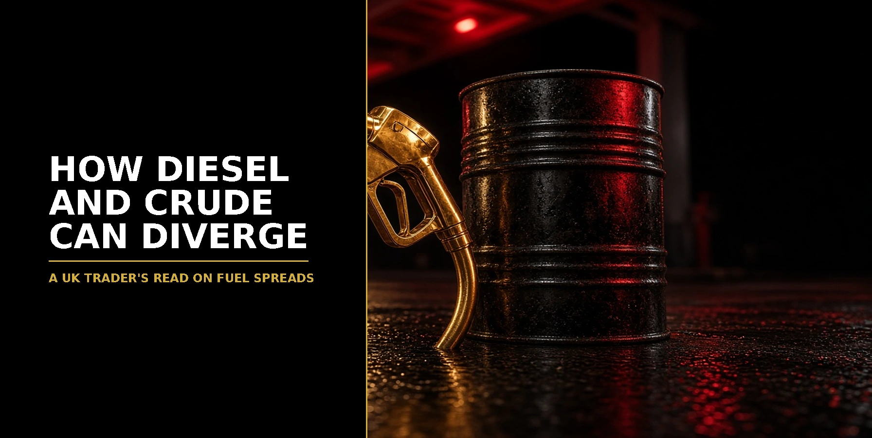 How Diesel and Crude Can Diverge for UK Traders Featured image for Samuel & Co Trading with the headline How Diesel And Crude Can Diverge and the subhead A UK trader's read on fuel spreads.