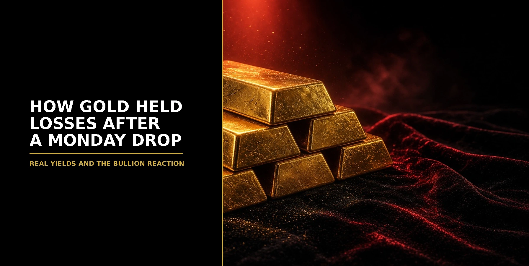 How Gold Held Losses After a Sharp Monday Drop Featured image for Samuel & Co Trading with the headline How Gold Held Losses After A Monday Drop and the subhead Real yields and the bullion reaction.