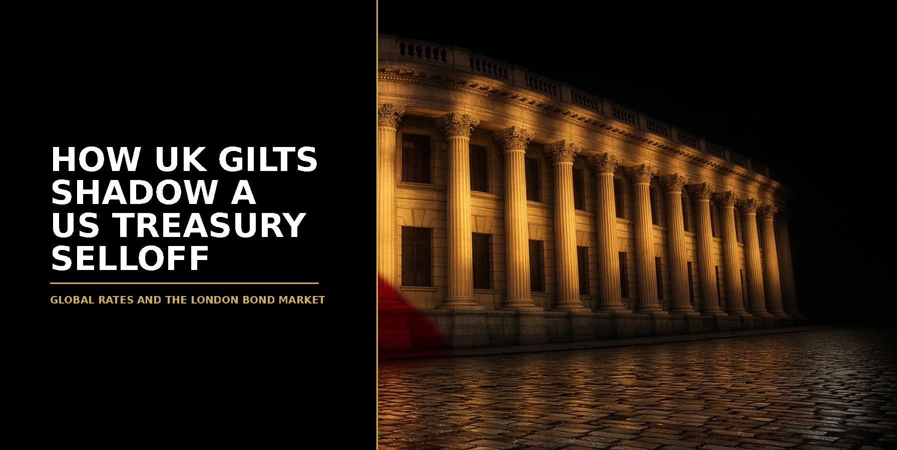 How UK Gilts Shadow a US Treasury Selloff Featured image for Samuel & Co Trading with the headline How UK Gilts Shadow A US Treasury Selloff and the subhead Global rates and the london bond market.