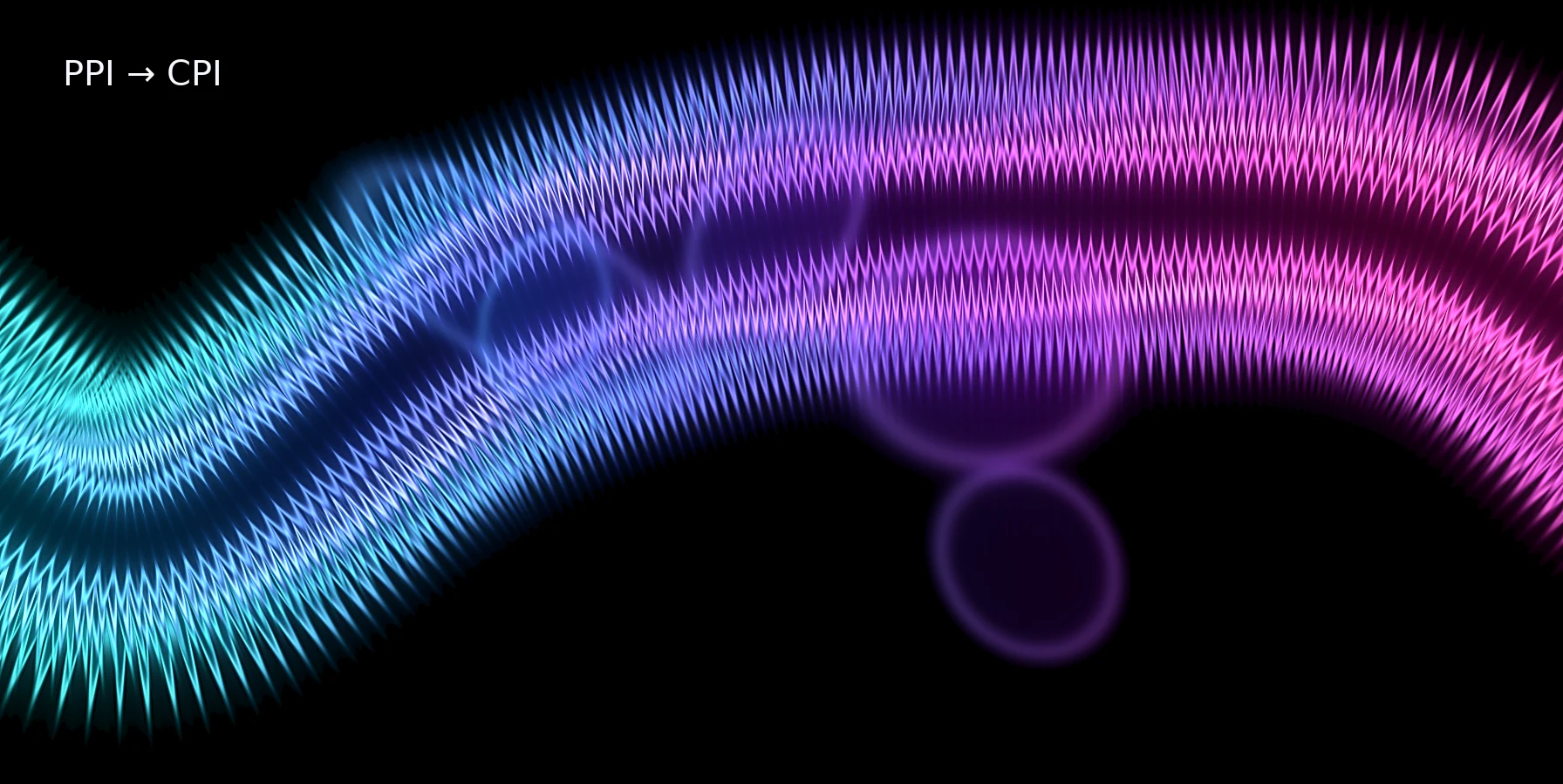 Abstract cyan magenta graphic for How PPI Can Lead or Lag CPI